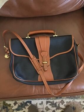 Vintage Dooney & Bourke Legal Brief R12 Black/British Tan trim